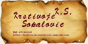 Krstivoje Šopalović vizit kartica
